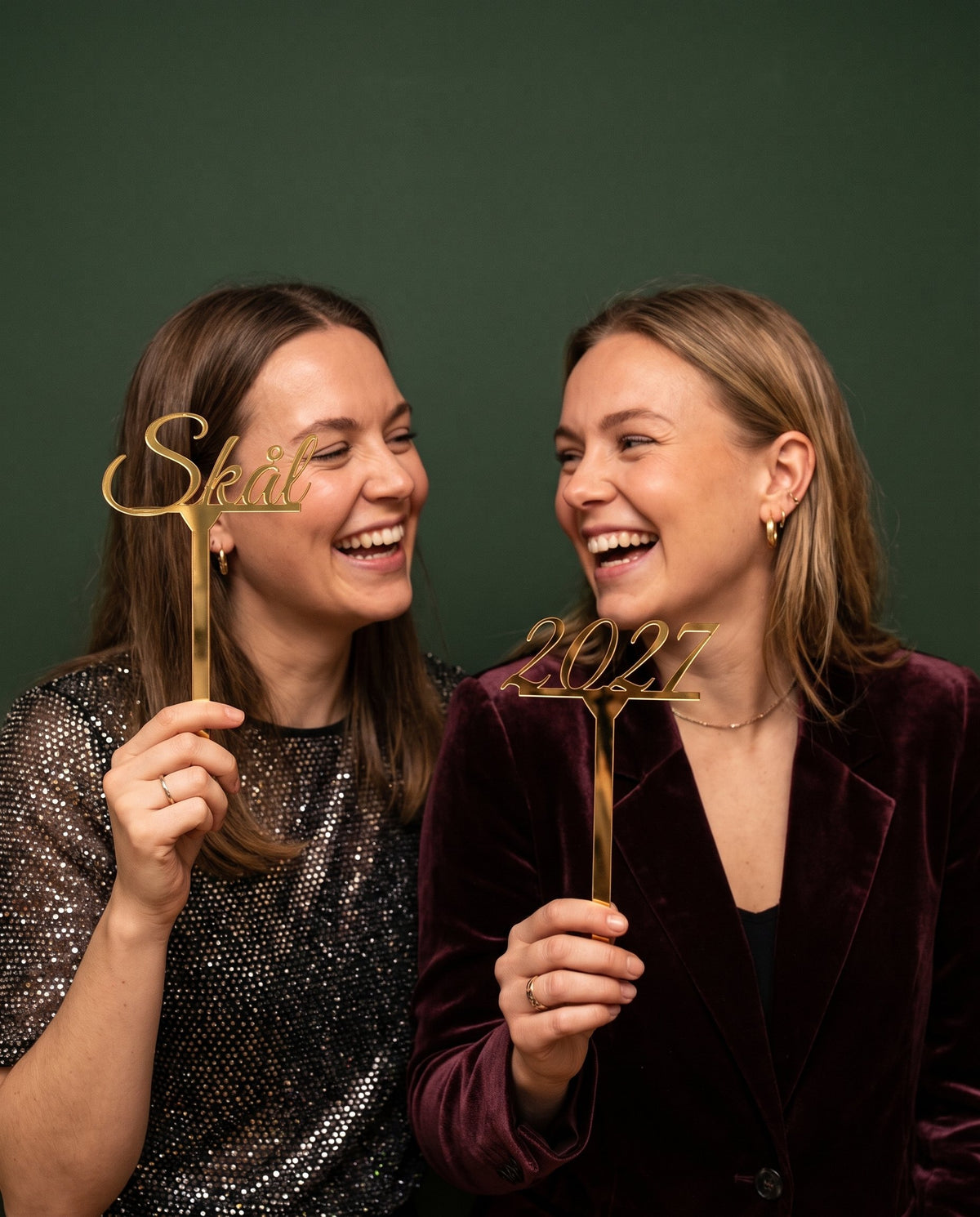 Fotorekvisitter i spejlblank guld akryl
