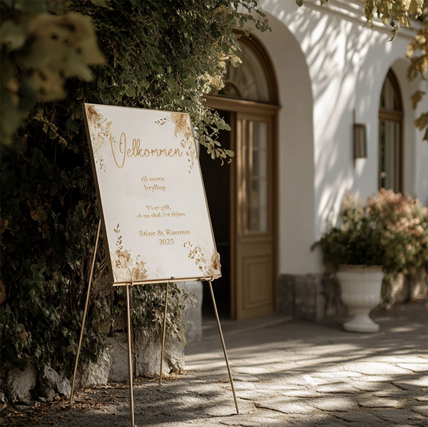 Elegant Frosted Acrylic Wedding Welcome Sign with Golden Letters - Personalized Entrance Decor for Your Special Day