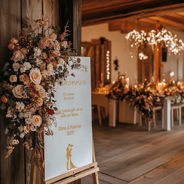 Frosted Acrylic Wedding Welcome Sign with Golden Letters - Elegant Personalized Entrance Decor for Your Special Day